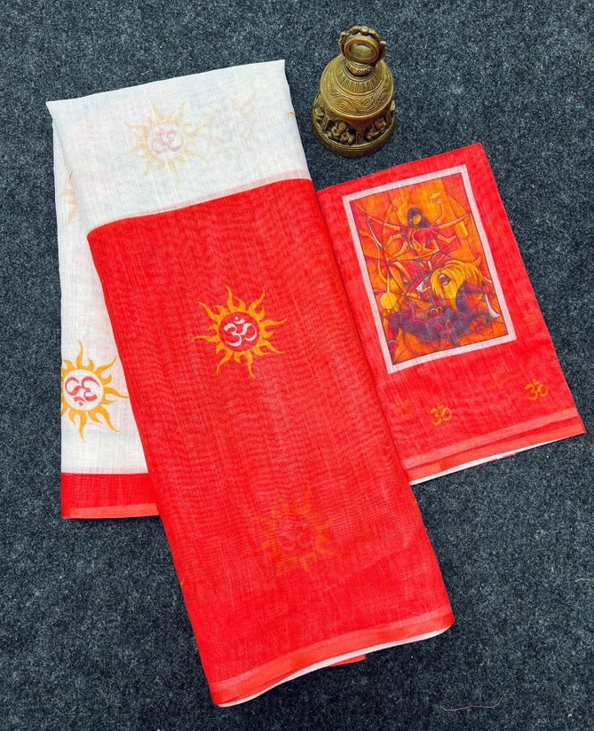 MG 471 Navdurga Navratri Special Plain Linen Sarees Wholesale Shop In Surat